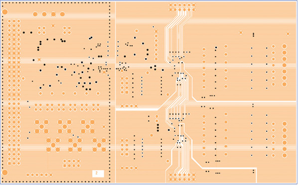 Layer 2 of the EVAL-AD7280AEDZ PCB